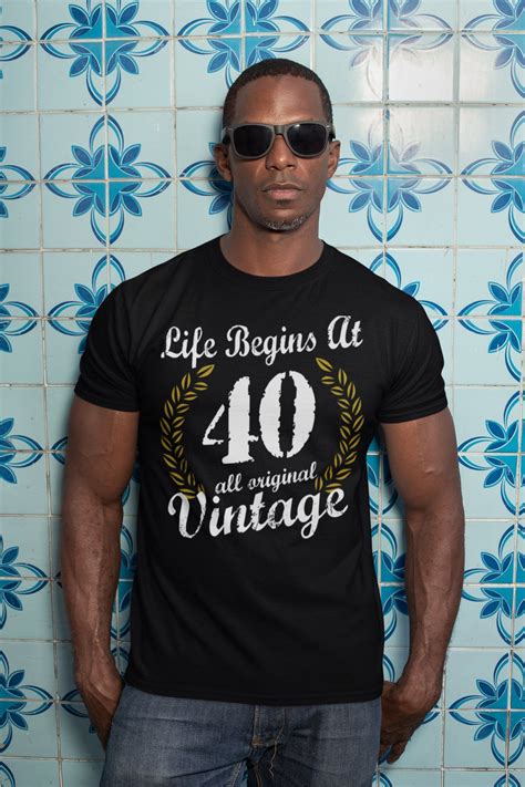 Mens Funny 40th Birthday T Shirt Life Begins At Shirts Fortieth