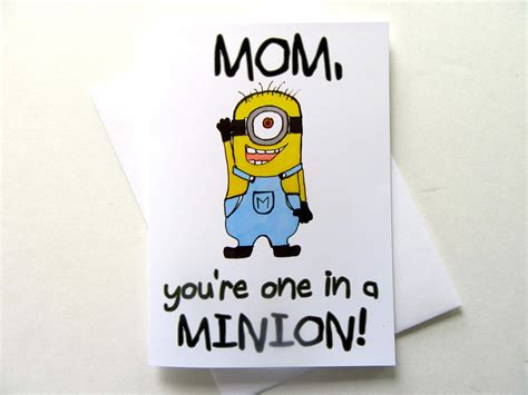 Mothers Day Card Minion Mothers Day Card Adorable