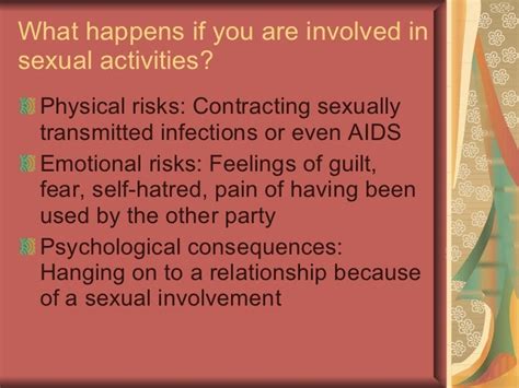 Consequences Of Sexual Activity
