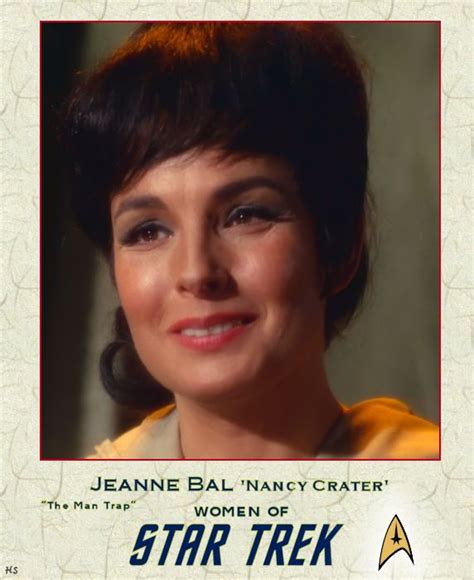 A Star Trek Card With An Image Of Jeanie Bal Nanny Crater