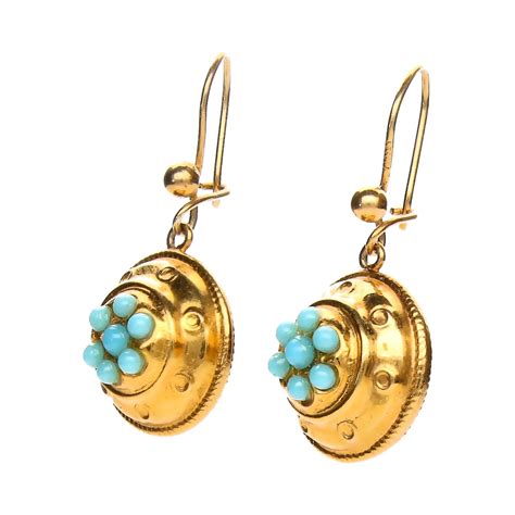 9ct Gold Turquoise Earrings