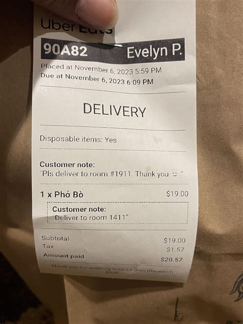 Uber Eats left someone elses food at my door, my room is on the 800