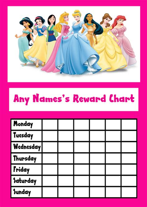 Princess Sticker Chart Printable Printable Word Searches
