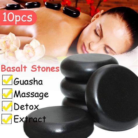 10 peças 6x6 cm pedra de massagem quente conjunto de pedras de basalto