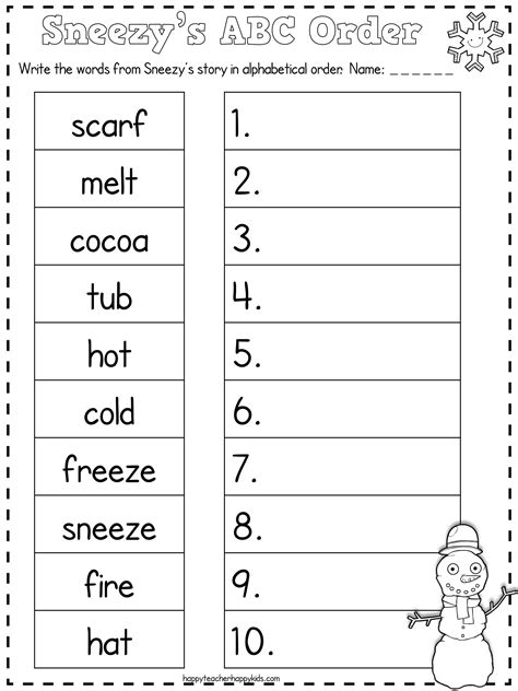 Printable Alphabetical Order Words Worksheets Printable Alphabet