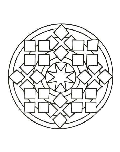 Mandala With Squares And Star In The Middle Mandalas With Geometric