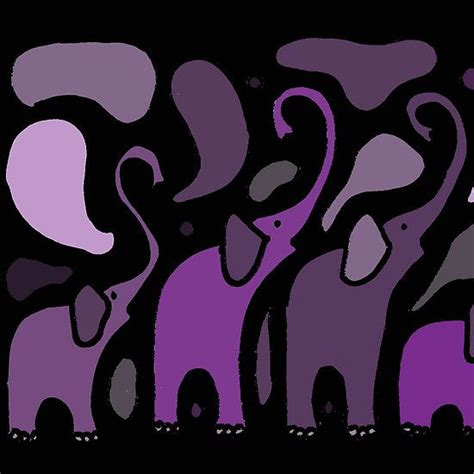 Awesome Purple Abstract Art Elephants Original Art By Naturesfancy