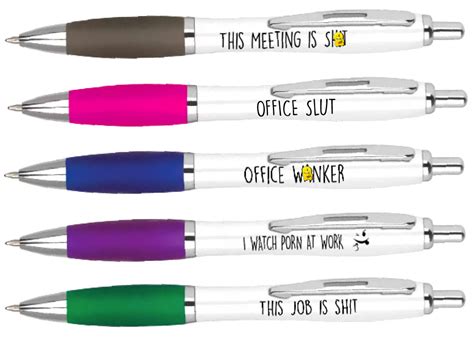 5 Pack Of Pens The Office Pack Of 5 Sweary Rude And Offensive Pens