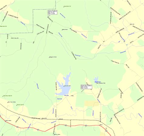 County Road Level Map To Jackson Road And Deam Lake Trailheads On The