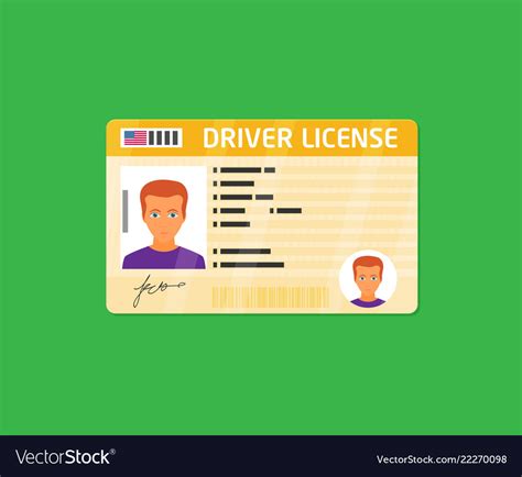 Car Driver License Identification With Photo Vector Image