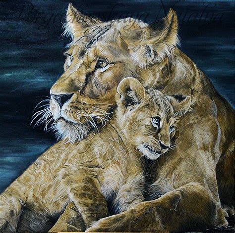 Lion Oil Painting Original Art Painting Realism African Lion Artwork