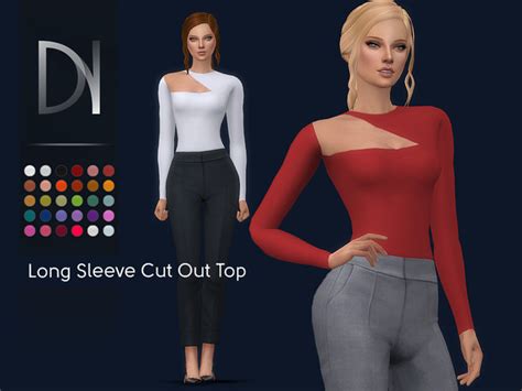 Long Sleeve Cut Out Bodysuit By Darknightt At Tsr Sims 4 Updates