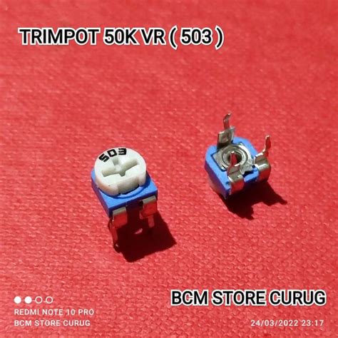 5 Buah 50k Ohm 503 Trimpot Trimmer Variable Vertical Resistor Vr