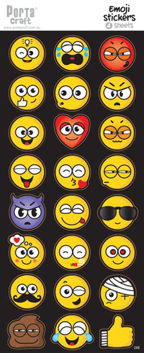 Sticker Sheets 8 Emoji Design E 4 Sheets Product 12815208e