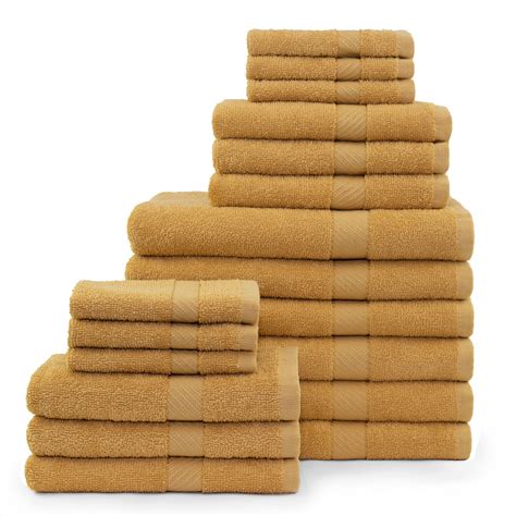Home Element Basic 18 Piece Bath Towel Set In Gold