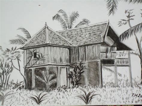 Postingan tersebut disukai 150 kali, dikomentari 17 kali, dan disebarkan kembali sebanyak 3 kali. HASIL SENI LUKISAN: Kampung House ( Medium Charcoal )