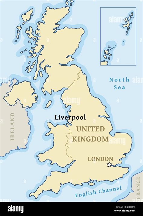 Liverpool Map Location City Marked In United Kingdom Uk Map Vector