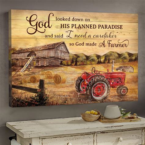 So God Made A Farmer Jesus Landscape Canvas Print Wall Art Wayrumble