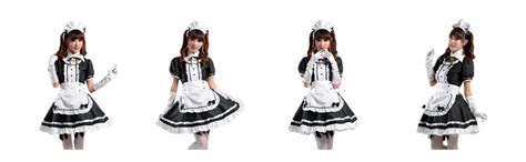 Coconeen Womens Anime Cosplay French Apron Maid Fancy