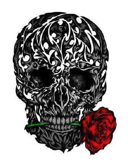 Skull Rose In Mouth Finger Tattoo Designs Skull Tattoo Design Skull