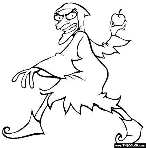 Evil Witch Coloring Page Free Evil Witch Online Coloring