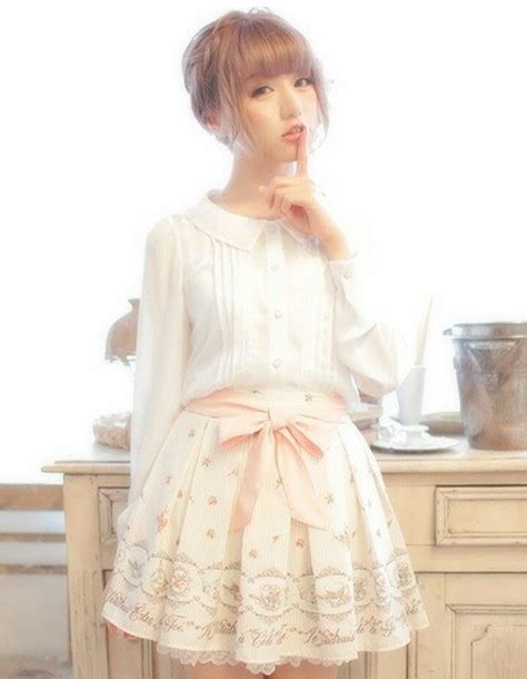 Skirt Kawaii Vintage Blush Pink Blouse Dress Lolita Pink Nude
