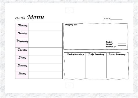 editable meal planner printable meal tracker food etsy