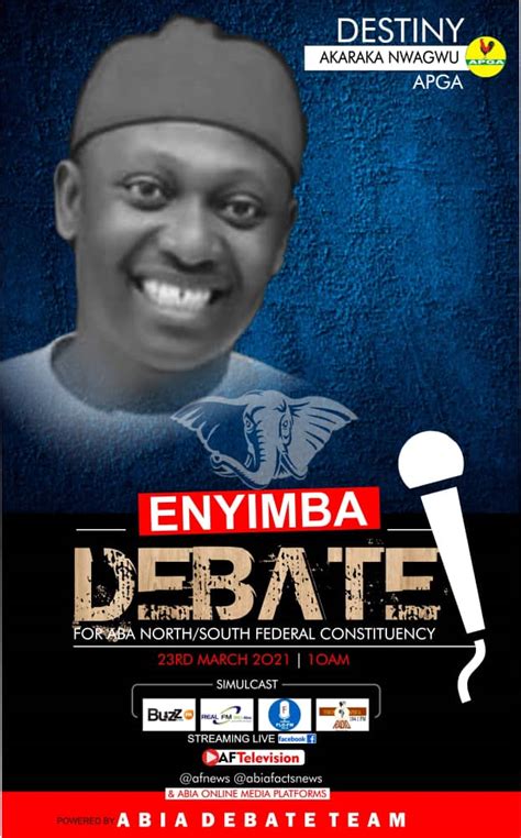 Enyimba Debate Details Of The Forthcoming Debate For Aba Northsouth Bye Election