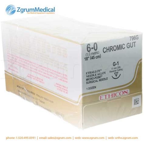 Ethicon 6 0 Chromic Gut Suture 796g