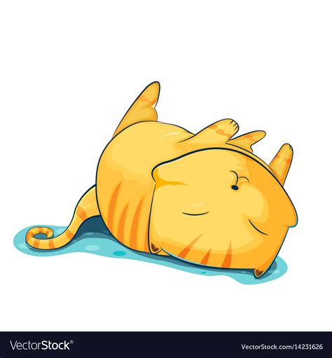 Orange Cat Cute Cartoon Sleep Royalty Free Vector Image
