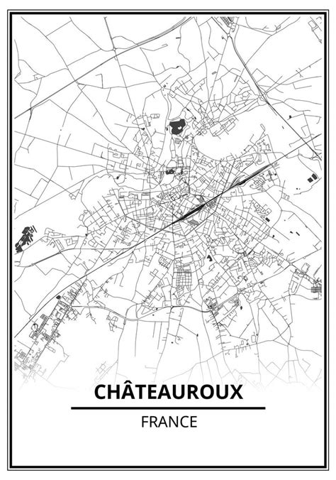 Affiche Carte Châteauroux Affichea