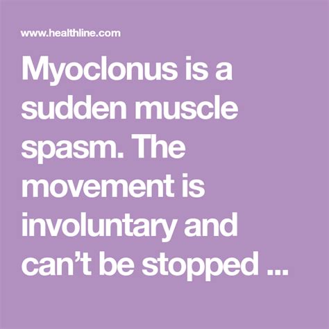 What You Need To Know About Myoclonus Muscle Spasms Frontotemporal