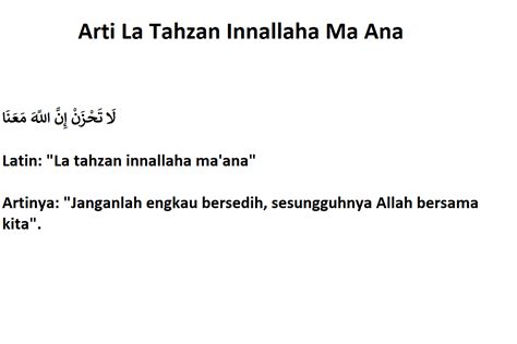 Arti La Tahzan Innallaha Ma Ana Dalam Islam Dan Maknanya