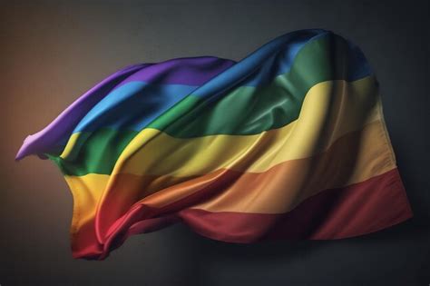 Premium Photo The Rainbow Flag Waving In The Wind