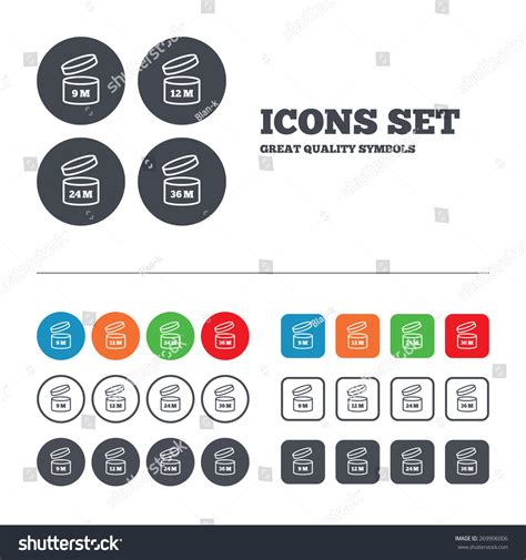 After Opening Use Icons Expiration Date Vector De Stock Libre De