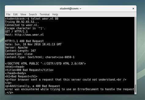 When Using Telnet Get Request On The Website Weer