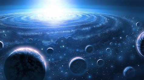 Hd Wallpaper Space Planet Universe Cosmos Blue Space Art Fantasy