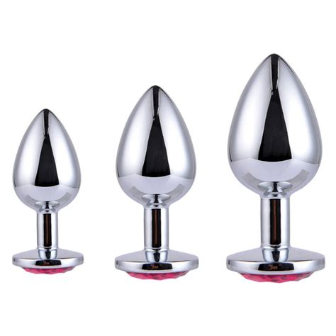 Amazon Hot Sale Silver Anal Plug Stainless Steel With Jewel Cheap Anal
