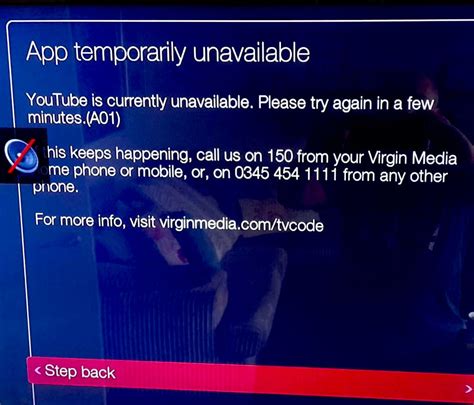 youtube on tv not working virgin media community 4963515