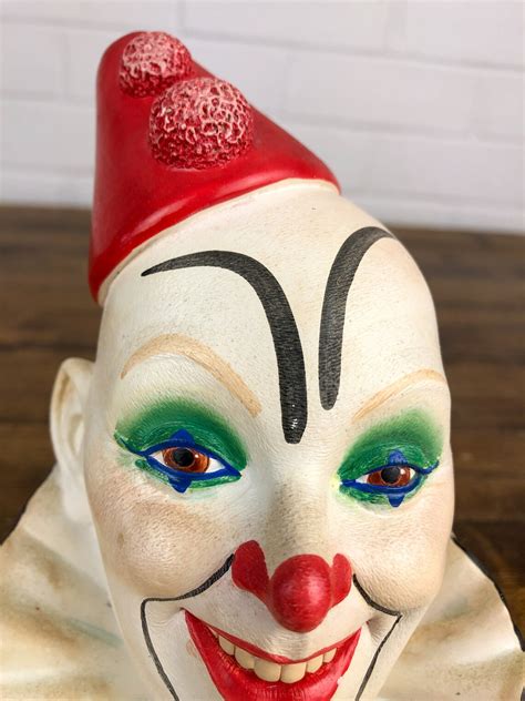1985 vintage legend clown bust number 5 chalkware head clown etsy