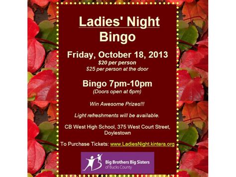 Ladies Night Out Bingo Doylestown Pa Patch
