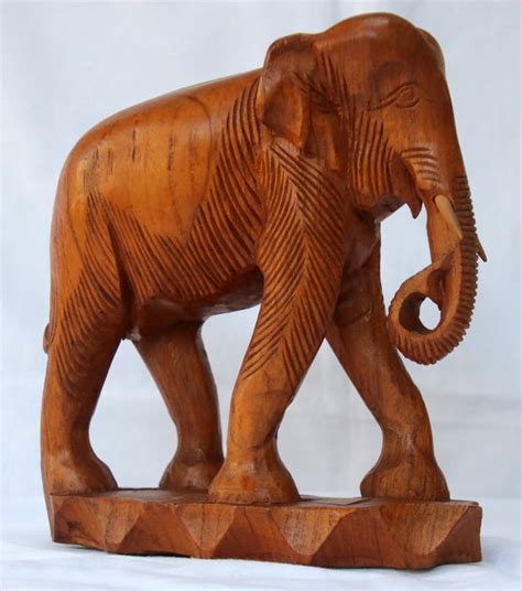 African Hand Carved Statue Elephants Art And Collectibles Sculpture