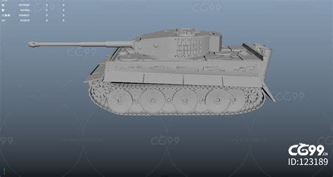 虎式坦克 cg模型免费下载 maya模型 CG99
