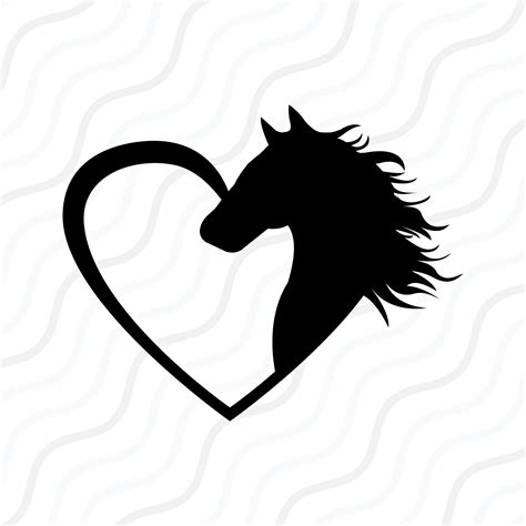Horse Heart Svg Horse Svg Horse Heart Silhouettes Svg Cut Etsy México