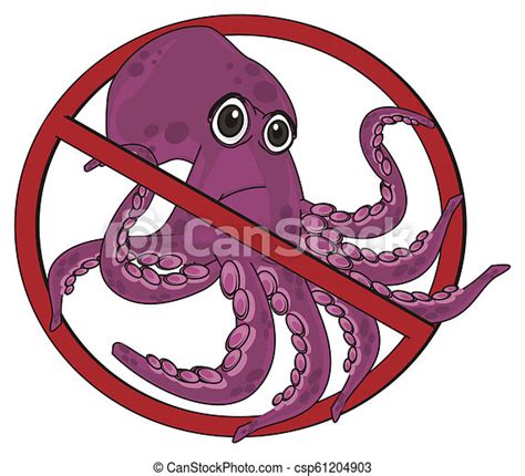 Sad Octopus On Ban Sad Purple Octopus Peek Up From Red