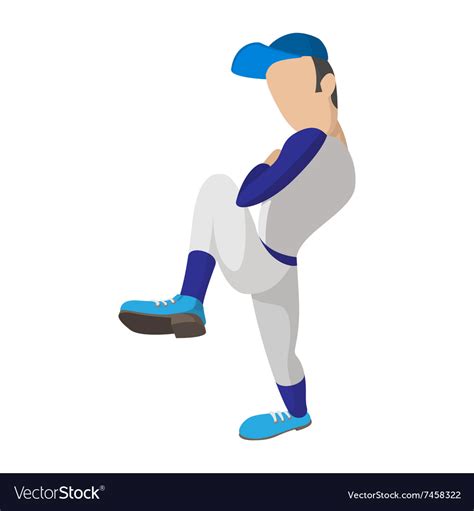 Baseball Pitcher Cartoon Icon Royalty Free Vector Image
