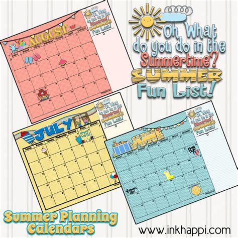 Printable Summer Planning Calendars Todays Creative Life
