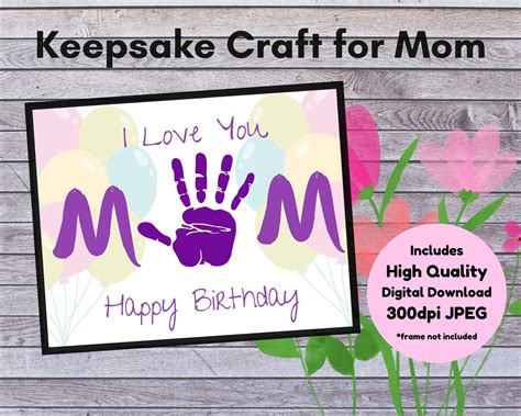 Happy Birthday Mom Handprint Craft Kids Handprint Craft Etsy Australia