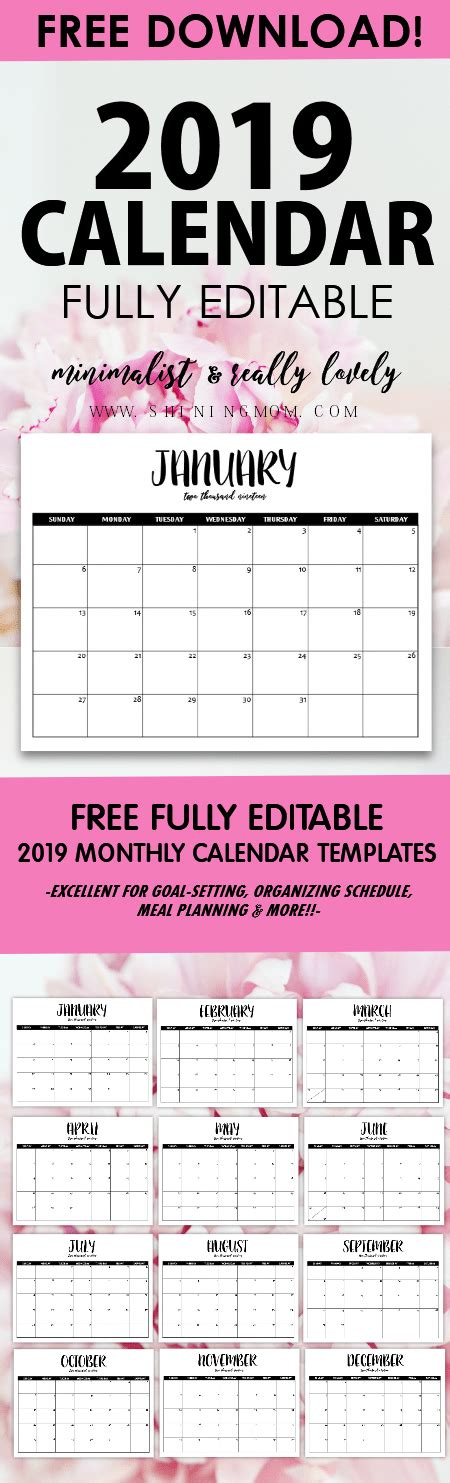 The Best 10 Editable Monthly Calendar Template Factspoonstock