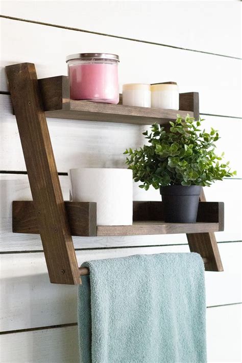 Shop wayfair for the best bathroom ladder towel rack. Bathroom Ladder Shelf with Towel Bar | Etsy | Bathroom ...